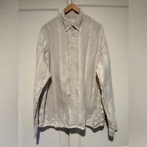 Men’s Abercrombie & Fitch Summer Linen Blend Textured Long Sleeve Button Up